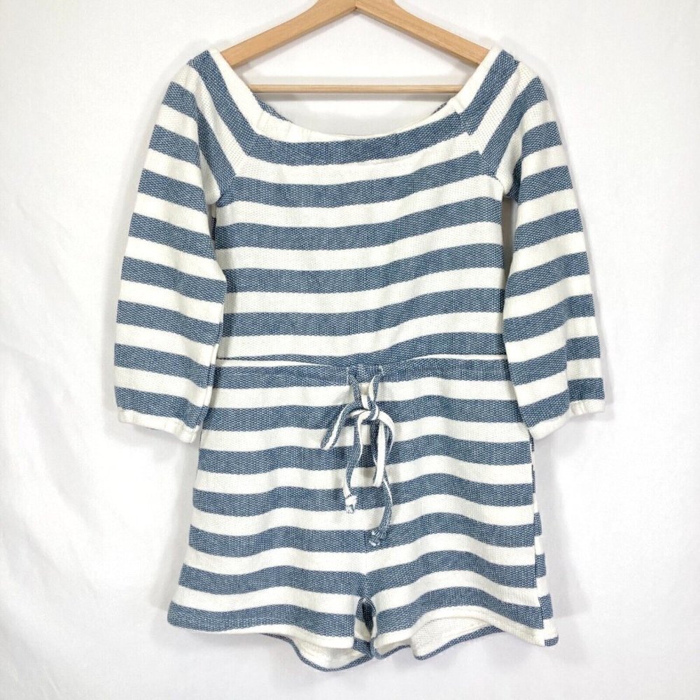 Pink Lily Striped Romper Off The Shoulder Boho Beach Summer Coquette S